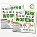 Coffee Gift Tag, Teacher Staff Employee School Appreciation Coworker, The biggest perk is working with you, Thank You DIY Editable Template