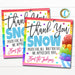Snowcone Gift Tag, Thanks Snow Much for all you do, School Pto pta thank you Gift, Staff Employee Appreciation Week, DIY Editable Template