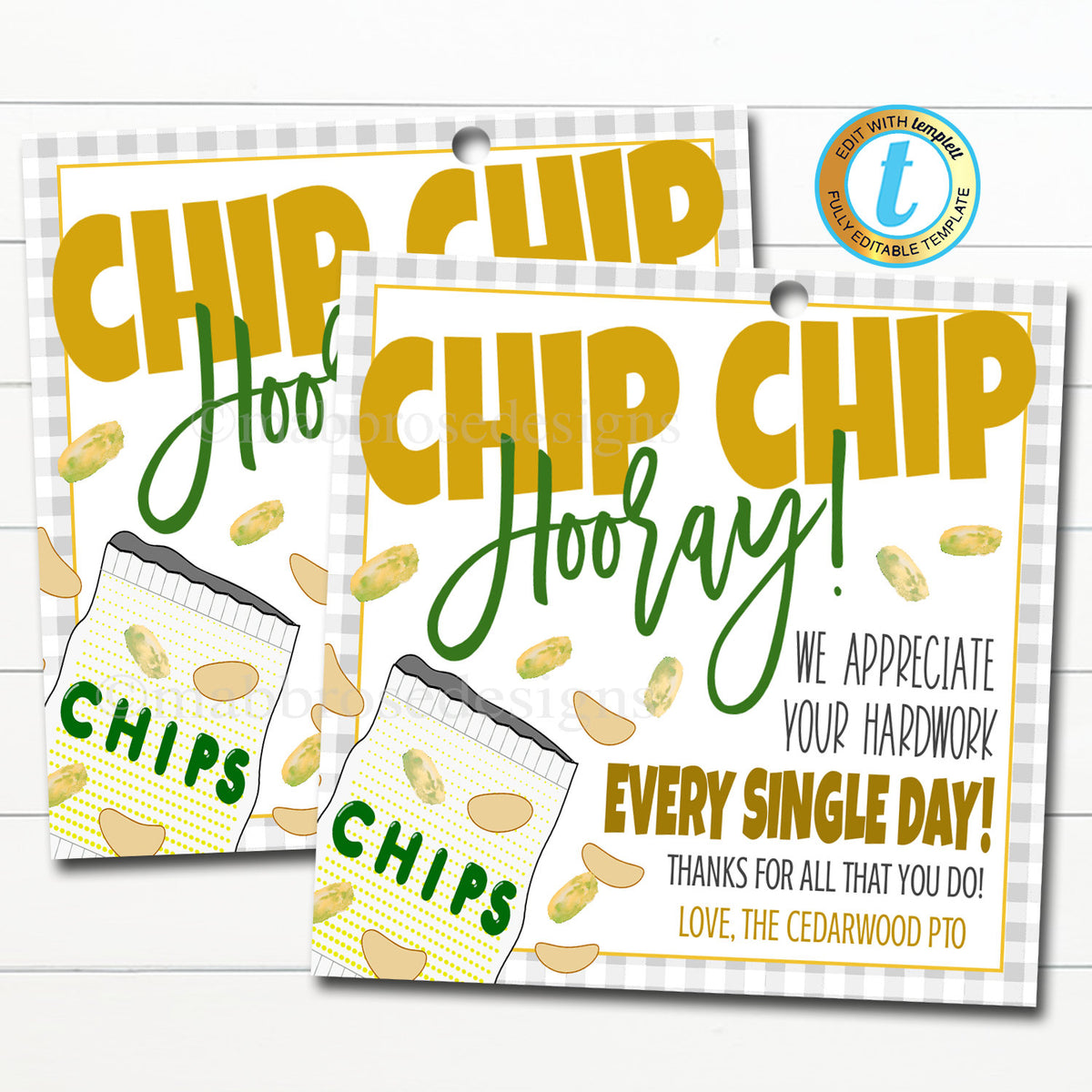Chips Thank You Gift Tags | TidyLady Printables for Chip Chip Hooray Free Printable Pdf