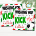 Soccer Christmas Gift Tag, Boy Kids Sports FootBall Holiday Card, Gift Wishing You a Merry Kick-mas, DIY Printable Editable Template