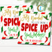 Christmas Gift Tags, Spice Up Your Holiday, Fiesta Feliz Navidad Gift Label, Secret Santa Hot Sauce Salsa Xmas Tag, DIY Editable Template