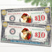 Printable North Pole Santa Money, Play Money, Christmas Dollar Bill Kids Morning Activity, Xmas Holiday Stocking Stuffer, Instant Download