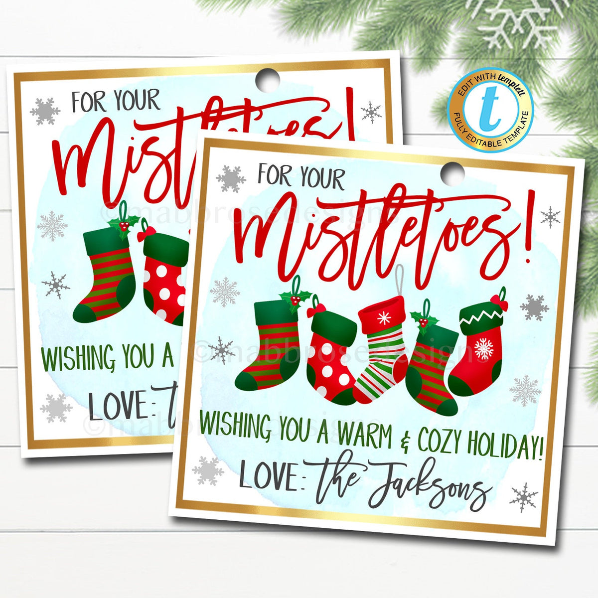Christmas Gift Tags, For Your Mistletoes — TidyLady Printables