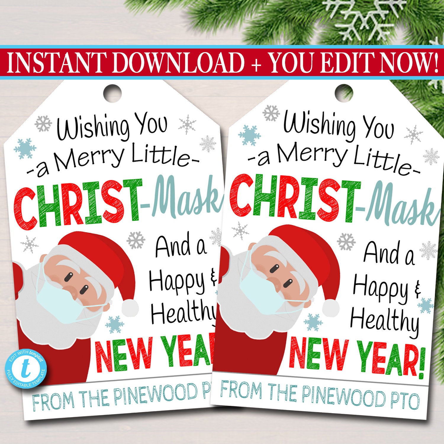 Christmas 2020 Face Mask Gift Tag | TidyLady Printables for Free Printable Face Mask Gift Tag