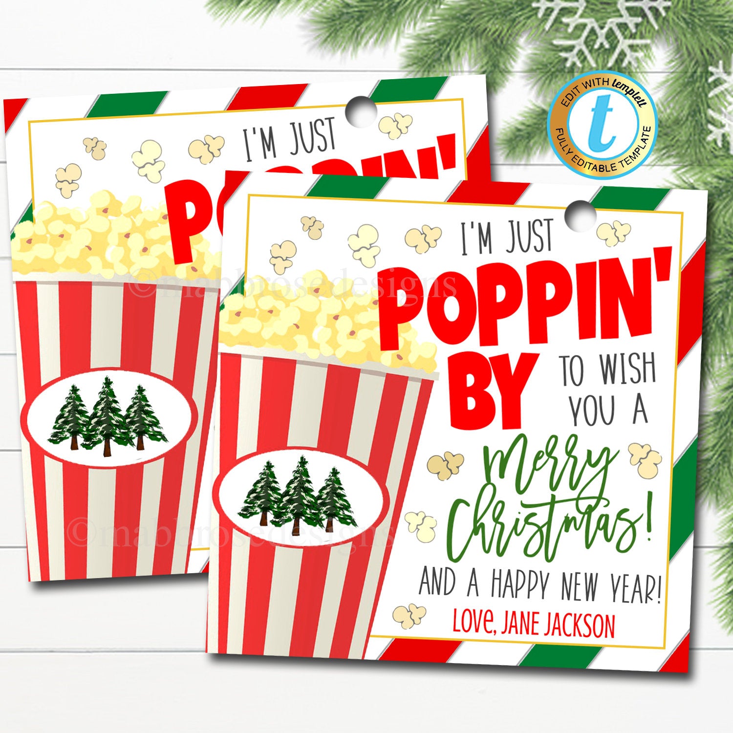 Christmas Popcorn Gift Tag | TidyLady Printables christmas-popcorn-gift-tag-tidylady-printables