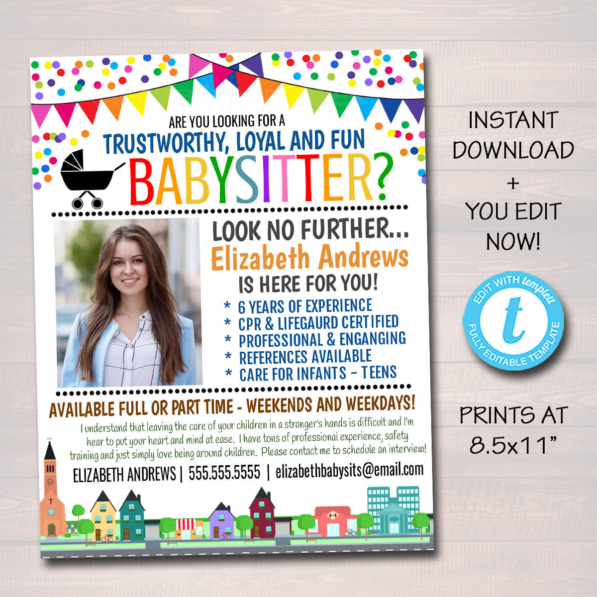 Babysitter Services Flyer Template | TidyLady Printables babysitter-services-flyer-template-tidylady-printables