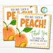 Peach Appreciation Gift Tags, Fruit Treat Label, Thank You Appreciation Favor Tag, Nurse Teacher Staff School Pto Pta, DIY Editable Template