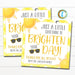 Yellow Sunshine Gift Box Tag, Something to Brighten Your Day, Neighbor Friend Coworker Staff Teacher Miss You Well Wishes, Editable Template