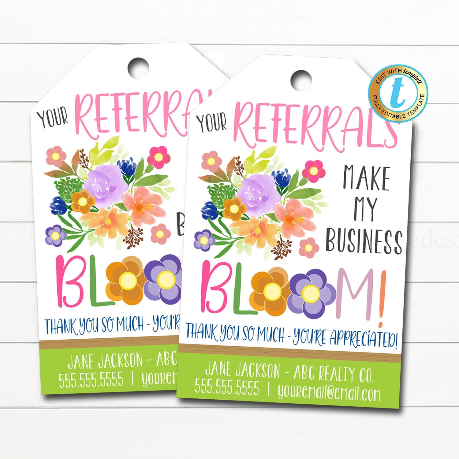 Floral Marketing Referral Gift Tags | TidyLady Printables floral-marketing-referral-gift-tags-tidylady-printables
