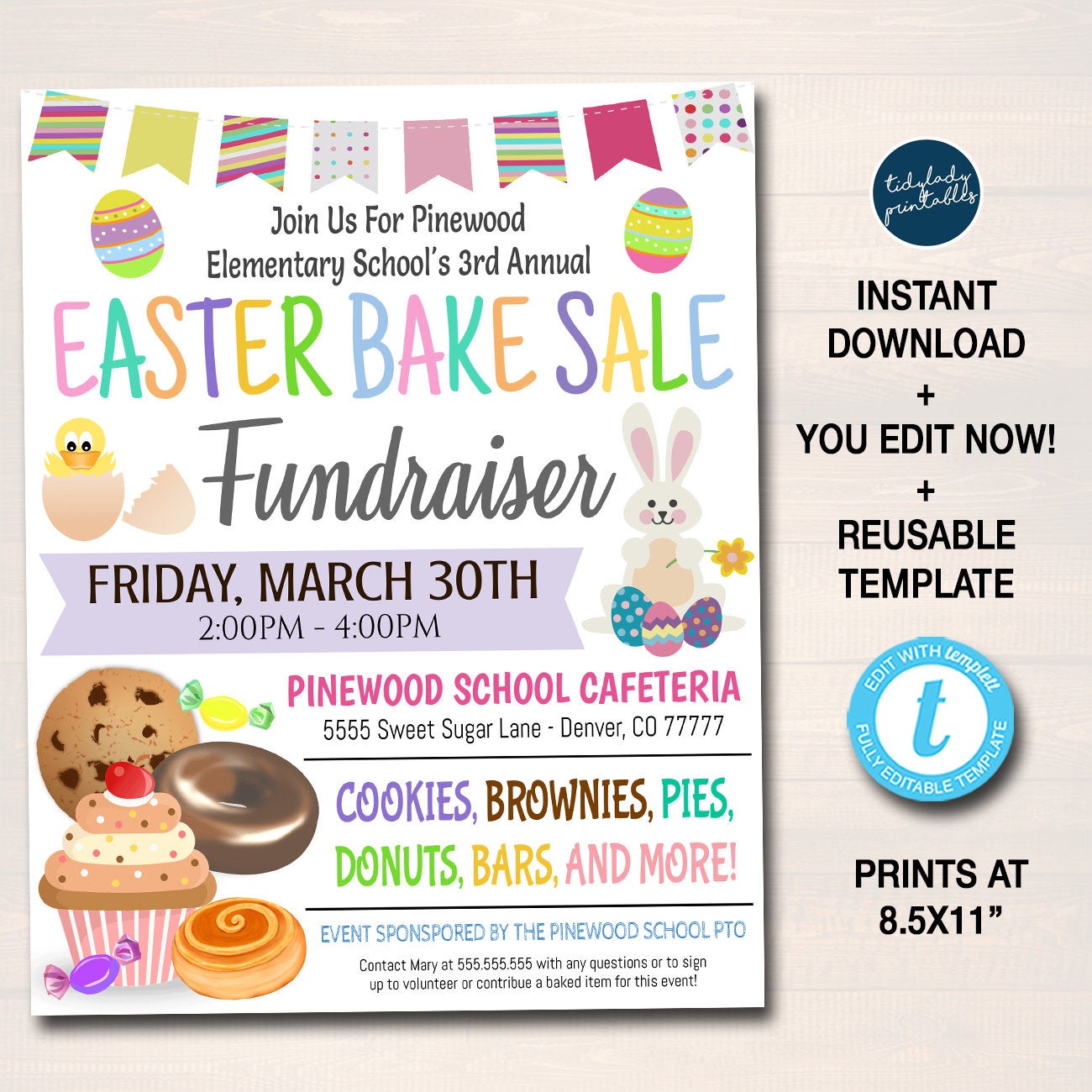 easter-bake-sale-flyer-tidylady-printables for Free Printable Bake Sale Signs Easter Bake Sale Flyer | TidyLady Printables for Free Printable Bake Sale Signs