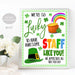 St. Patrick&#39;s Day Sign, Lucky to Have Staff Like You Shamrock Rainbow Appreciation, School Pto Pta Thank You Table Decor, INSTANT DOWNLOAD