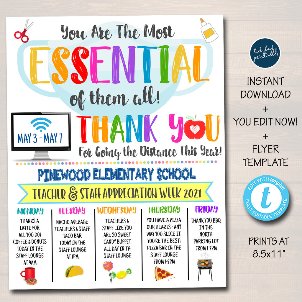 Virtual Teacher Appreciation Week | TidyLady Printables