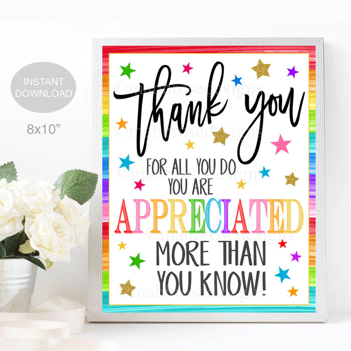 Teacher And Staff Appreciation Week Sign — TidyLady Printables