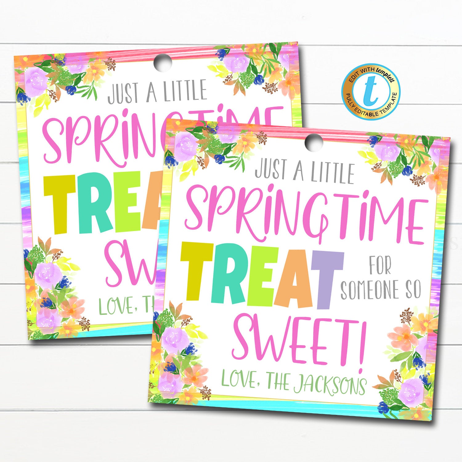 Spring Treat Tag Printable Candy Gift | TidyLady Printables for Free Printable Spring Gift Tags