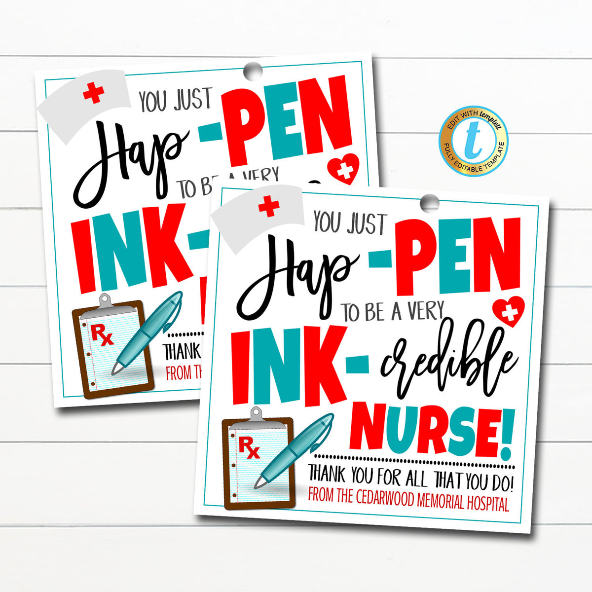 You Just Happen To Be An Incredible Nurse Gift Tag — TidyLady Printables you-just-happen-to-be-an-incredible-nurse-gift-tag-tidylady-printables