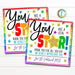 Appreciation Gift Tags, Bursting with Appreciation Candy Star Card, Teacher Employee Nurse Staff, Thank you School pto DIY Editable Template