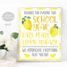 Lemons Sign, Thanks for Making This School Year Easy Peasy Squeezy Teacher Appreciation Week Thank You Staff Lemonade Table INSTANT DOWNLOAD