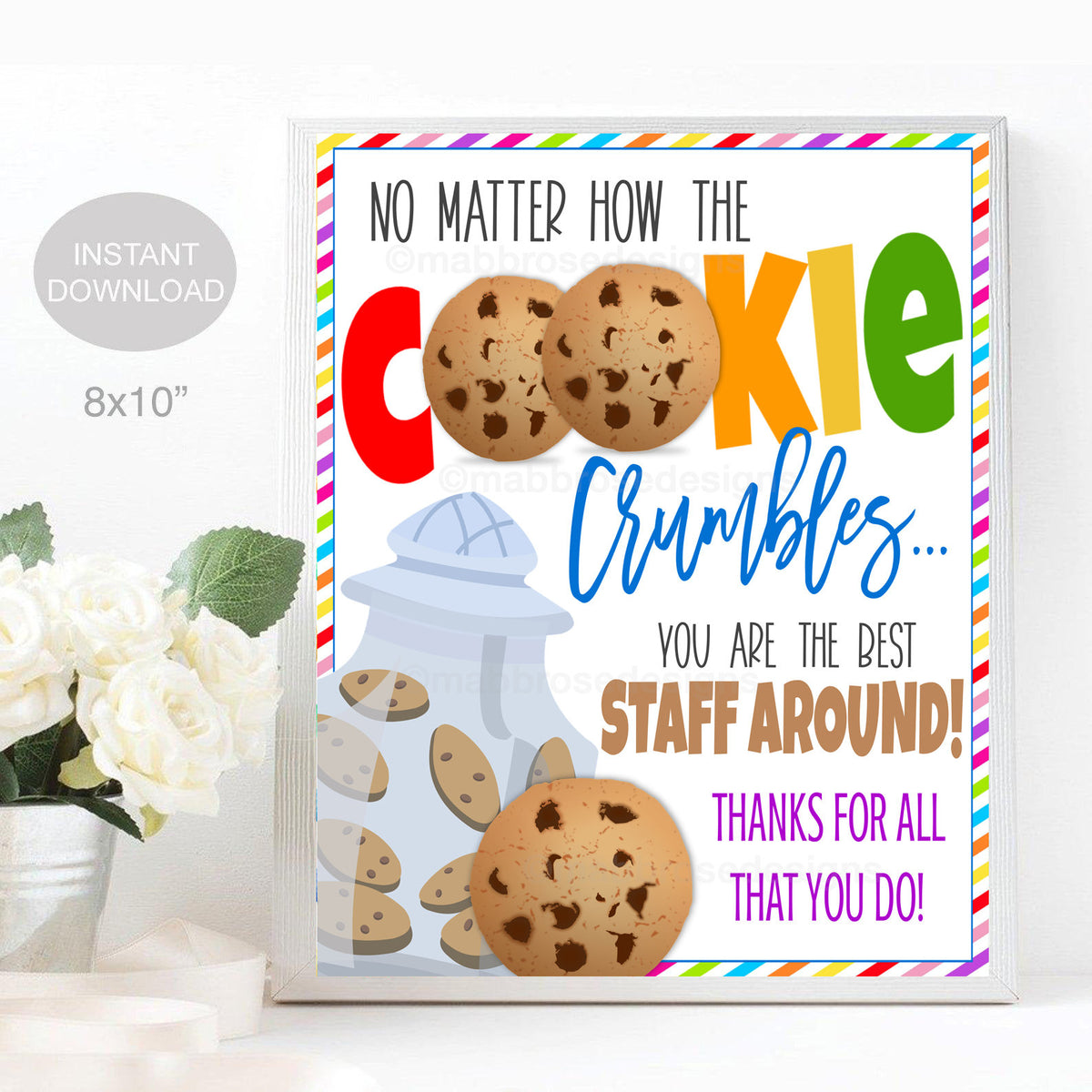 Cookie Thank You Sign | Teacher Appreciation Week — TidyLady Printables