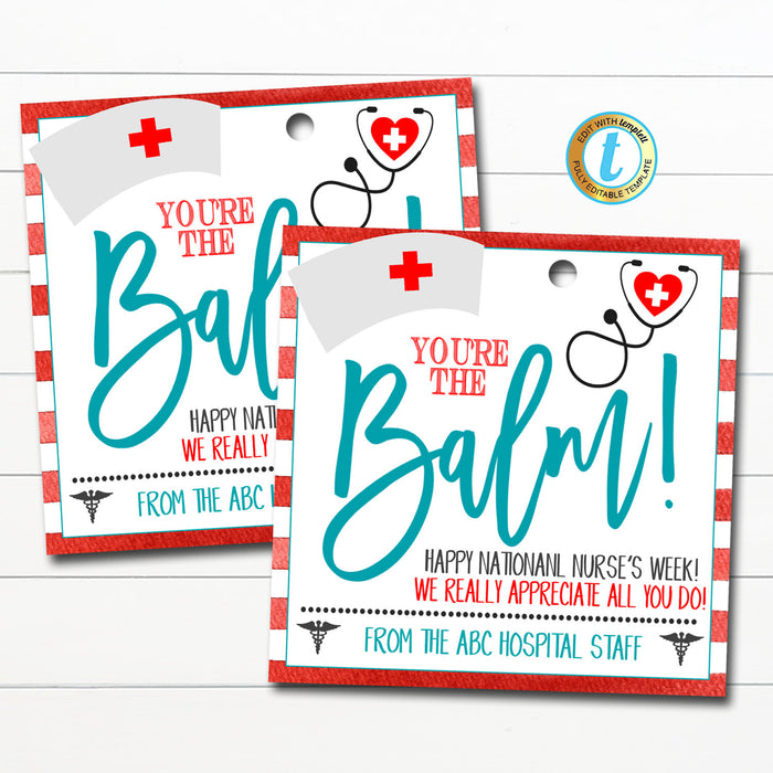 nurse-appreciation-gift-tag-thank-you-you-re-the-balm-tidylady-printables for Free Printable Thank You Tags For Nurses Nurse Appreciation Gift Tag | Thank You You're the Balm — TidyLady Printables for Free Printable Thank You Tags For Nurses