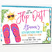Pool Party Flip Flop Invitation, Printable Summer Birthday Party, Kids Girl Birthday Pool Bash Invitation, Let's Flip Out, EDITABLE TEMPLATE