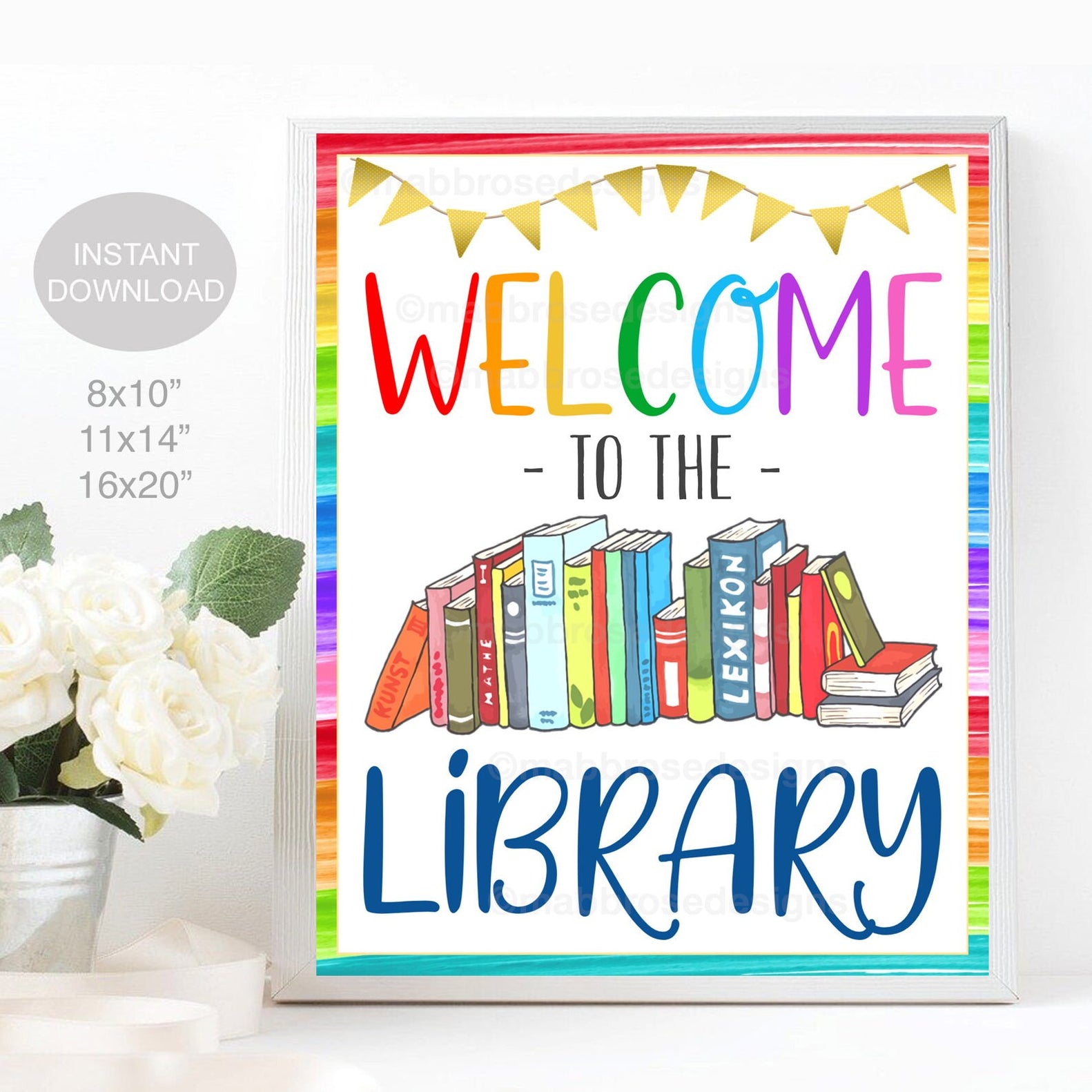 Library Welcome Mat Welcome Library School Sign | TidyLady Printables