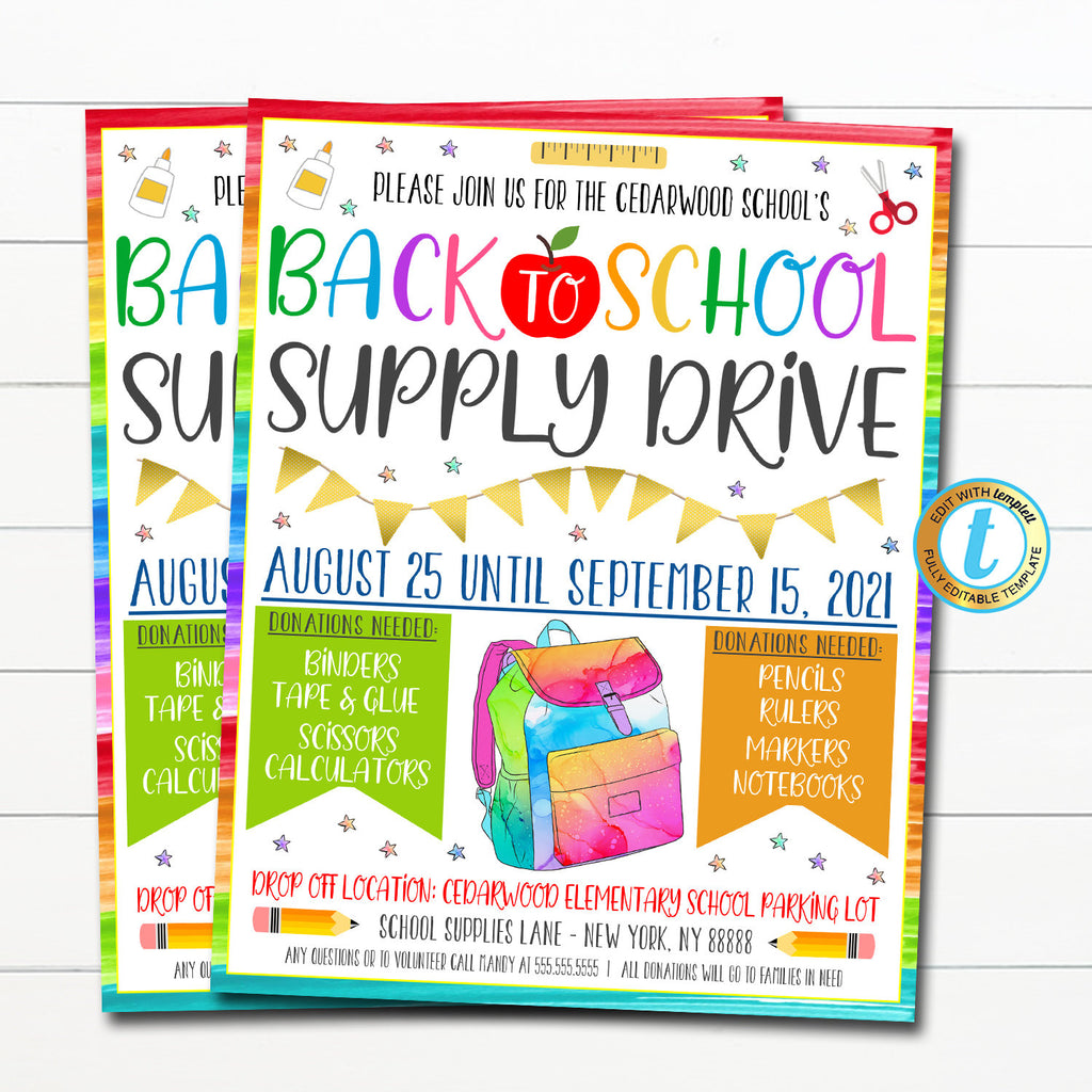 Back To School Event Invitations | TidyLady Printables