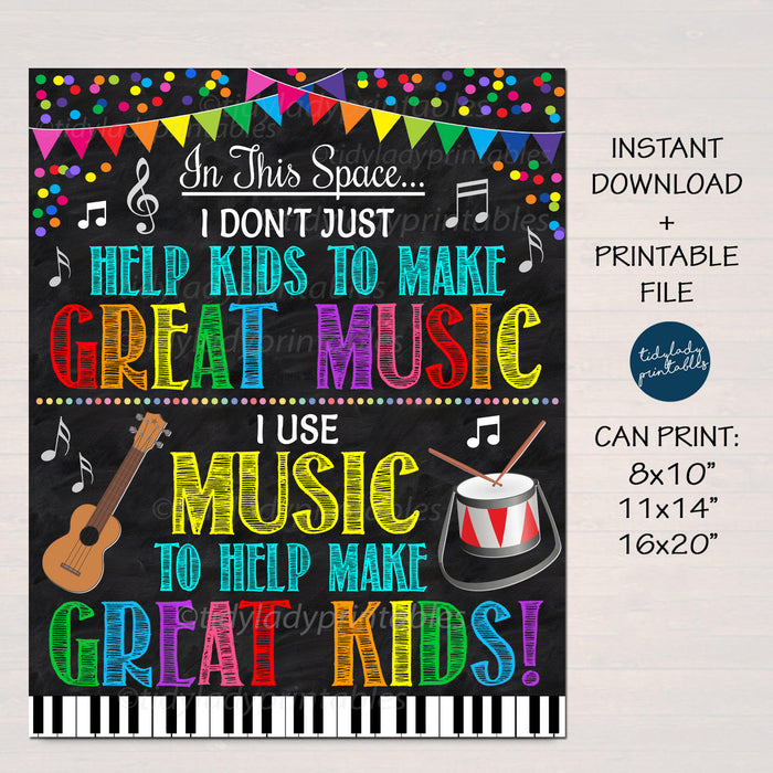 Music Teacher Classroom Poster | Great Music Makes Great Kids