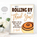 Cinnamon Roll Printable Sign, Rolling By to Say Thank You, Nurse Teacher Employee Staff Appreciation, Bakery Treat Decor, INSTANT DOWNLOAD