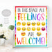 School Counselor Sign, Classroom Wall Art, School Social Worker Office Decor, Counseling Emotions Poster, All Feelings Are Welcome Printable