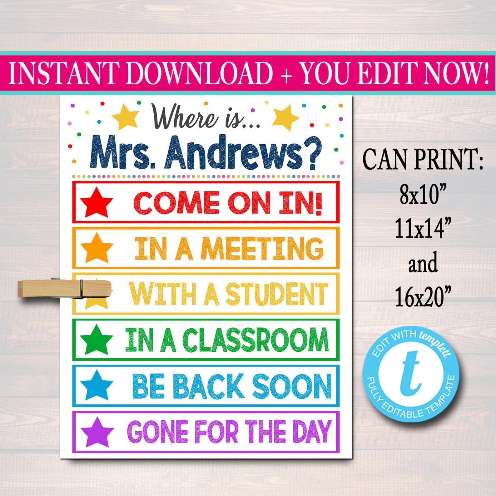 where is the teacher door sign | tidylady printables