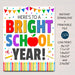 Bright School Year First Day of School Back To School Teacher Poster Sign, pto pta Gift, Printable Crayon Party Decor, INSTANT DOWNLOAD