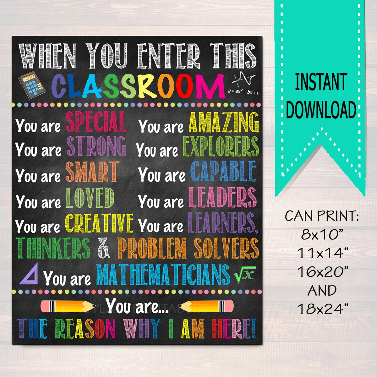 Math Classroom Poster | TidyLady Printables