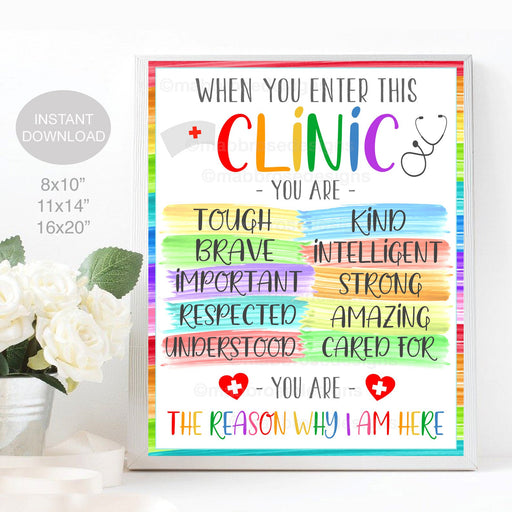 Printable School Health Office Poster Pediatric Clinic Decor Printable, Health Room When you Enter This Clinic Sign Custom School Nurse Gift