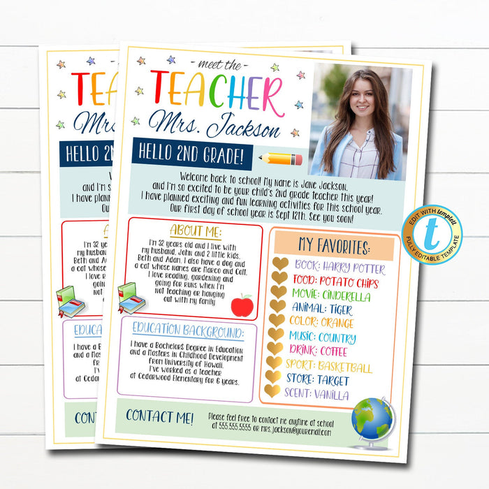 EDITABLE Meet The Teacher, Teacher Newsletter, Event Newsletter, Parent Communication Form, Back to School Printable, INSTANT DOWNLOAD