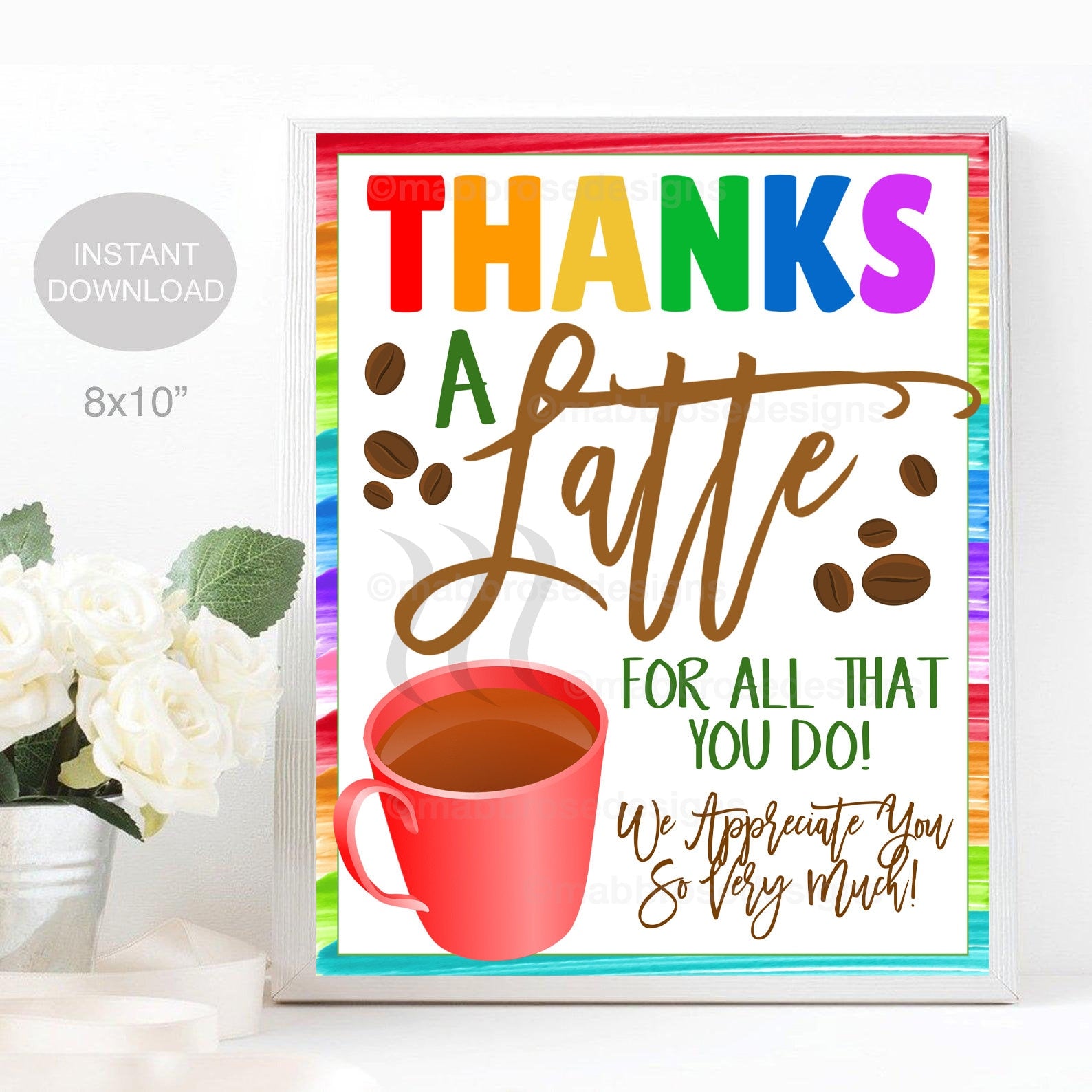 Thanks A Latte Printable Free