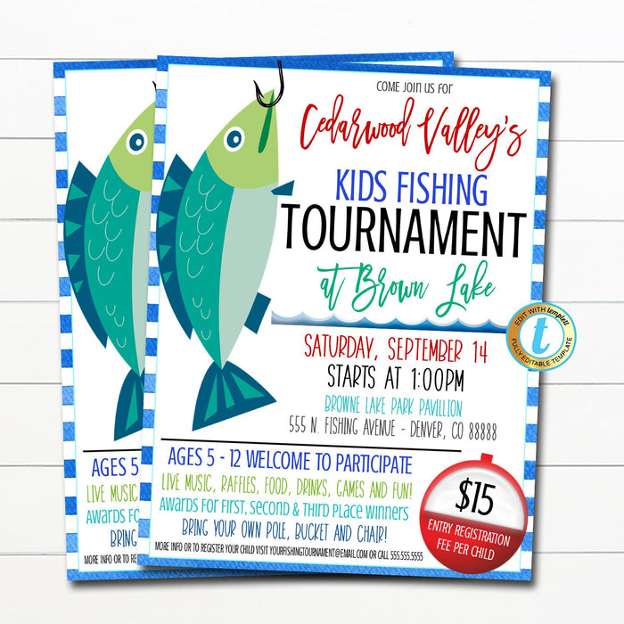 Fishing Birthday Invites with Envelopes - (Pack of 20) - Gone Fishing  Invites for Boys, Girls, Toddlers, Children and More. Fishing Party  Supplies.