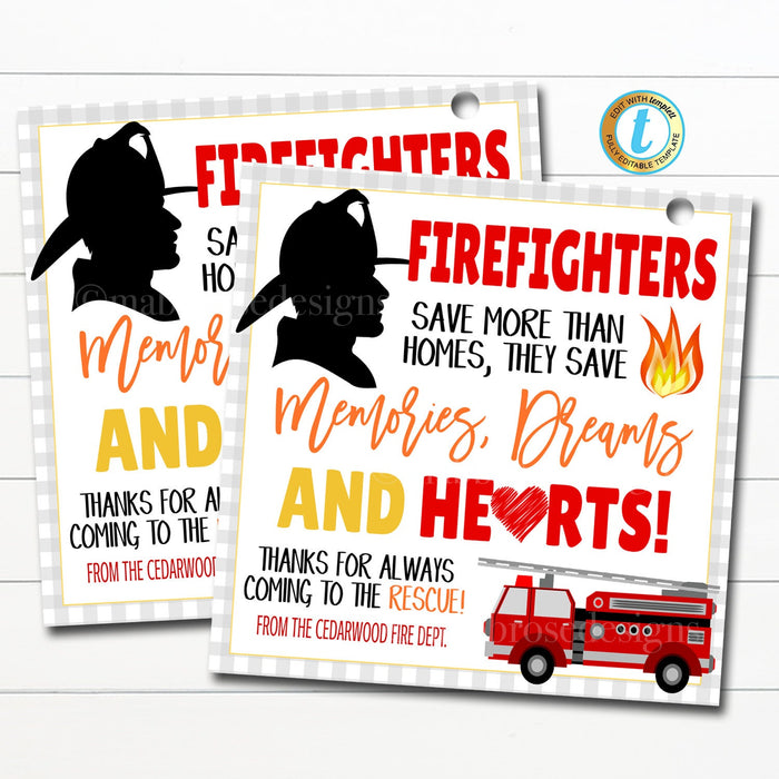 fire department thank you cards
