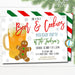 Beer and Cookies Christmas Party Invitation, Adult Xmas Cocktail Party Holiday Invite,  Cookie Swap Exchange Party, DIY Editable Template