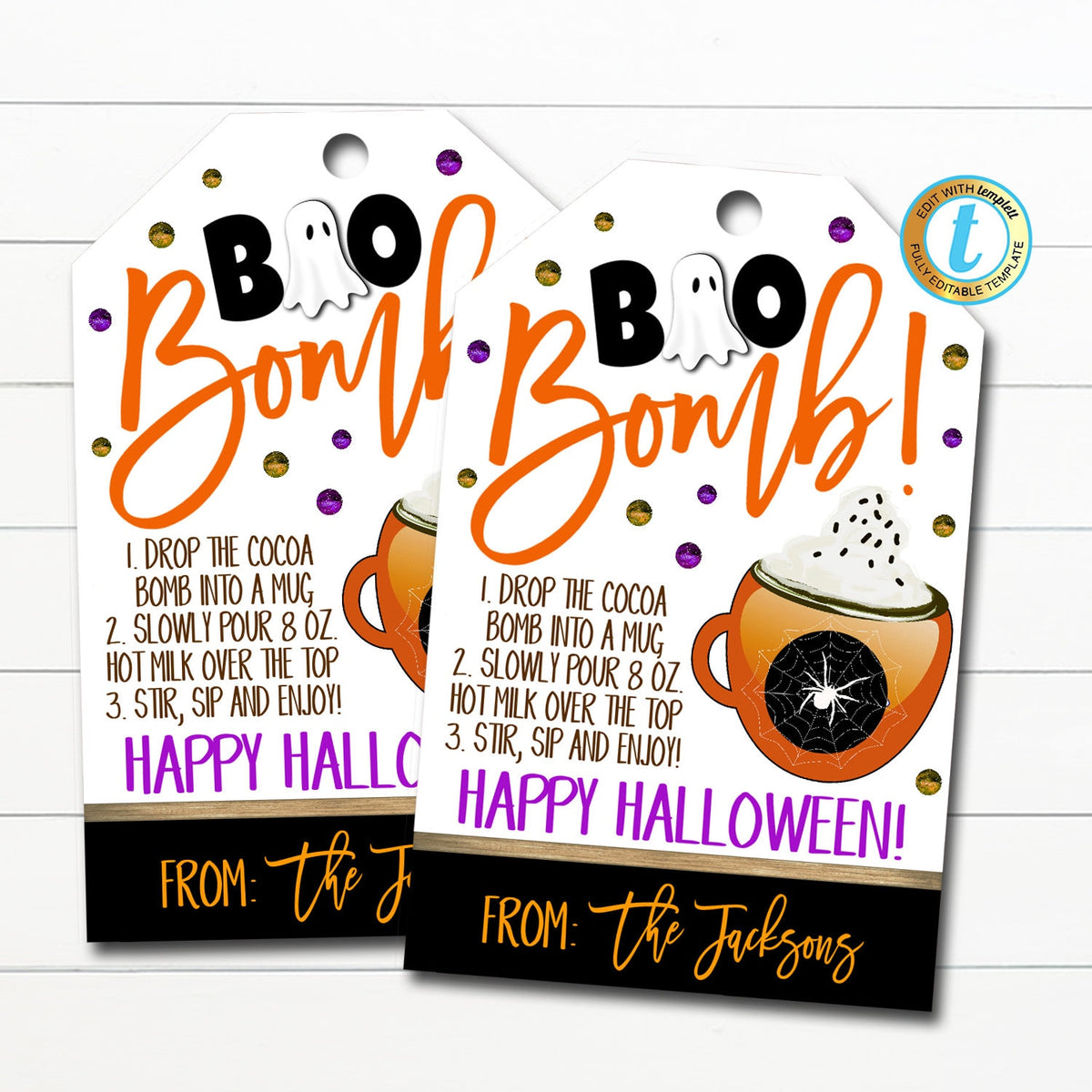 halloween-hot-cocoa-boo-bomb-gift-tags-tidylady-printables for Boo Bag Tags Printable Free Halloween Hot Cocoa Boo Bomb Gift Tags | TidyLady Printables for Boo Bag Tags Printable Free
