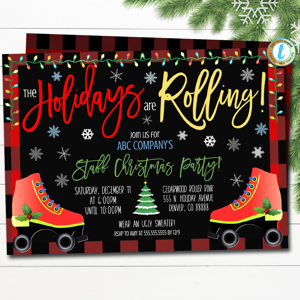 Christmas Roller Skating Party Invite | TidyLady Printables christmas-roller-skating-party-invite-tidylady-printables