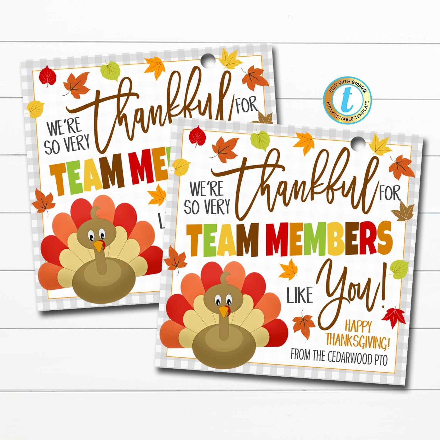 Fall Thanksgiving Thank You Gift Tags | TidyLady Printables for Thankful For You Tags Free Printable
