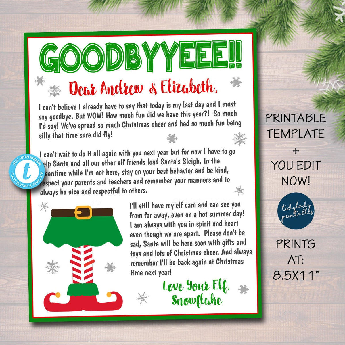 2021 Elf Letter | Goodbye from the Elf Letter for Kids — TidyLady ...