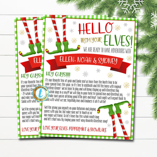 Welcome Letter from Elves, Hello from the Elves Arrival Letter, We're baaaackk Elf Christmas Printable Digital File, DIY EDITABLE TEMPLATE