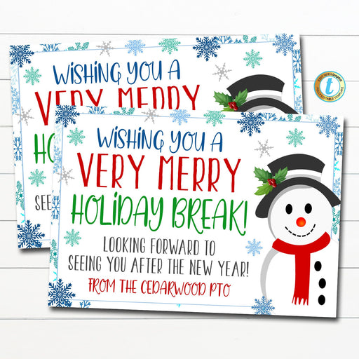 Christmas Teacher Postcard to Students Printable, Hello From the Teacher Online School Distance Learning Holiday Letter, Editable Template