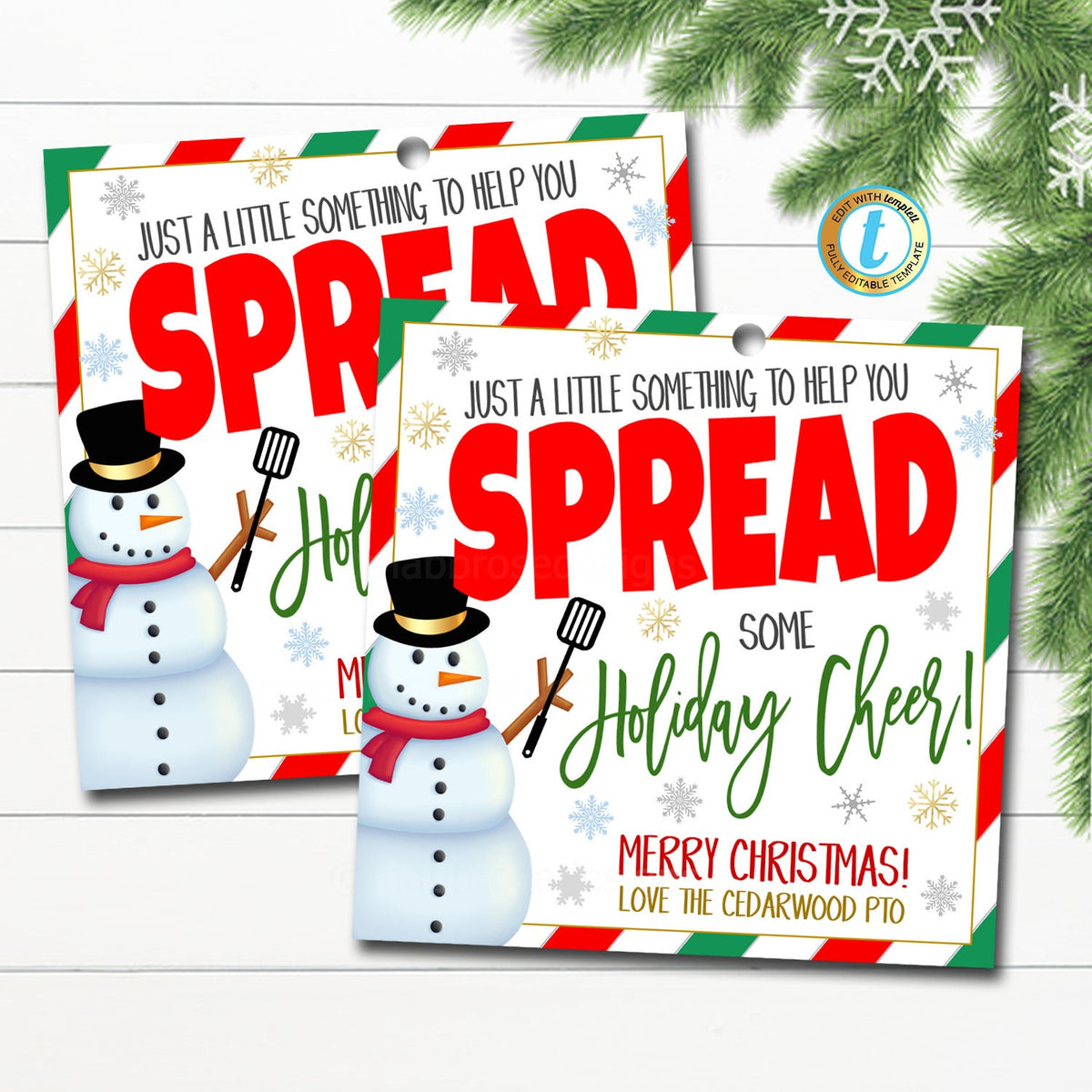 Christmas Spatula Gift Tags Spread Holiday Cheer — TidyLady Printables
