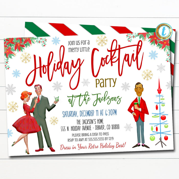 Retro Christmas Cocktail Party Invite | TidyLady Printables Retro Christmas Cocktail Party Invite | TidyLady Printables