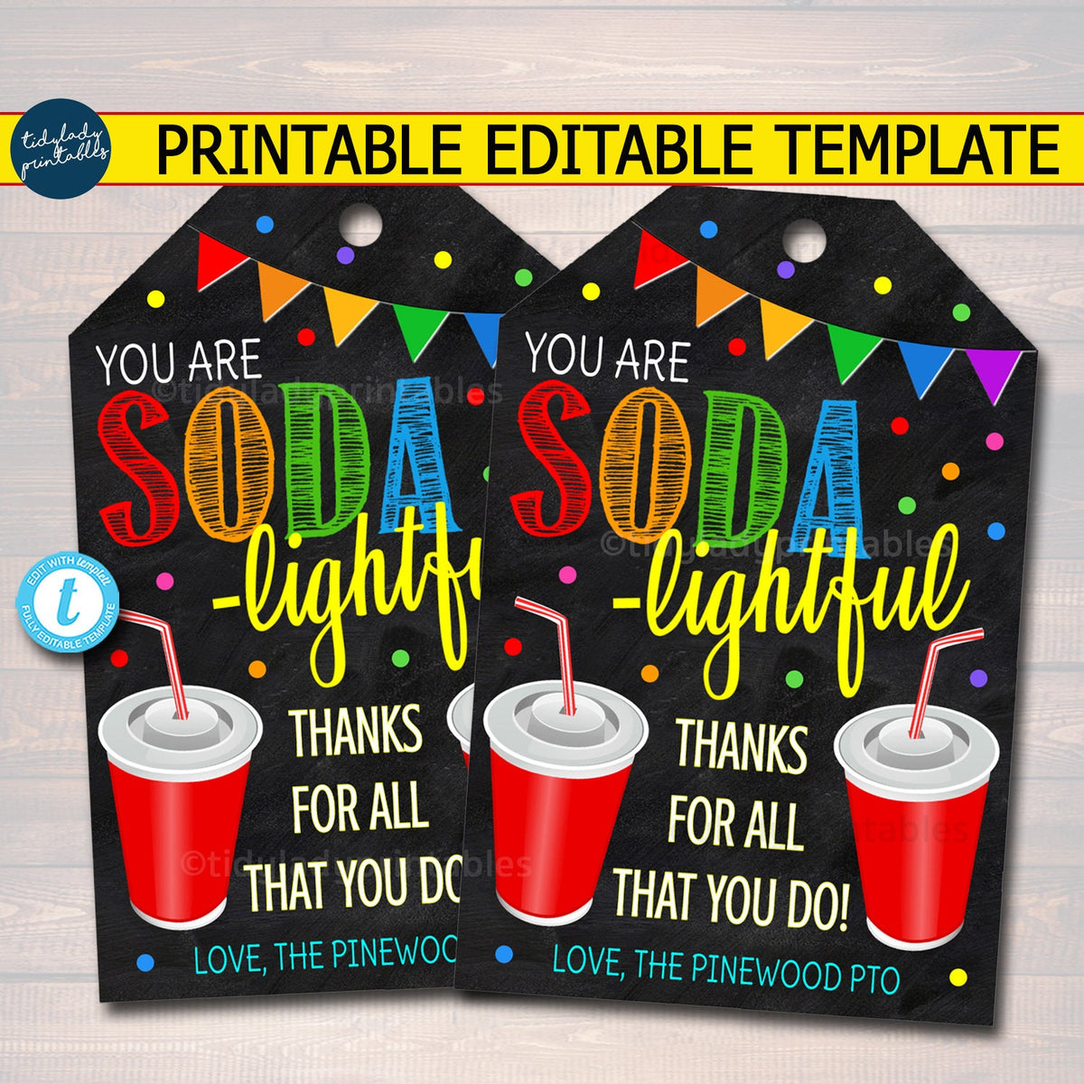 Soda Thank You Tags | Teacher Appreciation Week Gift 2022 — TidyLady ...