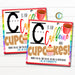 Teacher Gift Tags, C is for Caffeine and Cupcakes, Teacher Appreciation Cookie Thank You Bakery Label, School Pto Pta, DIY Editable Template