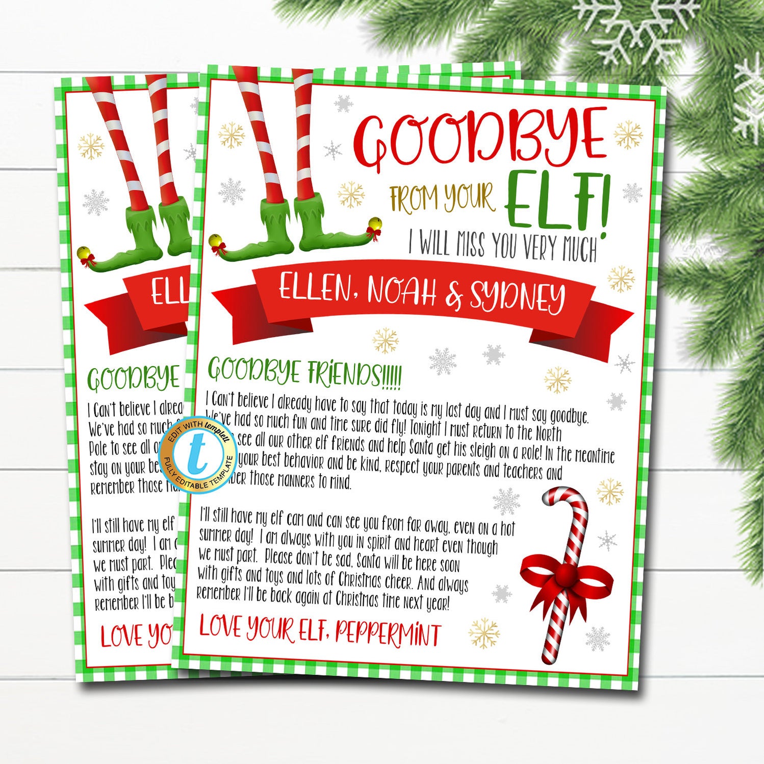 Christmas Elf Goodbye Letter | TidyLady Printables