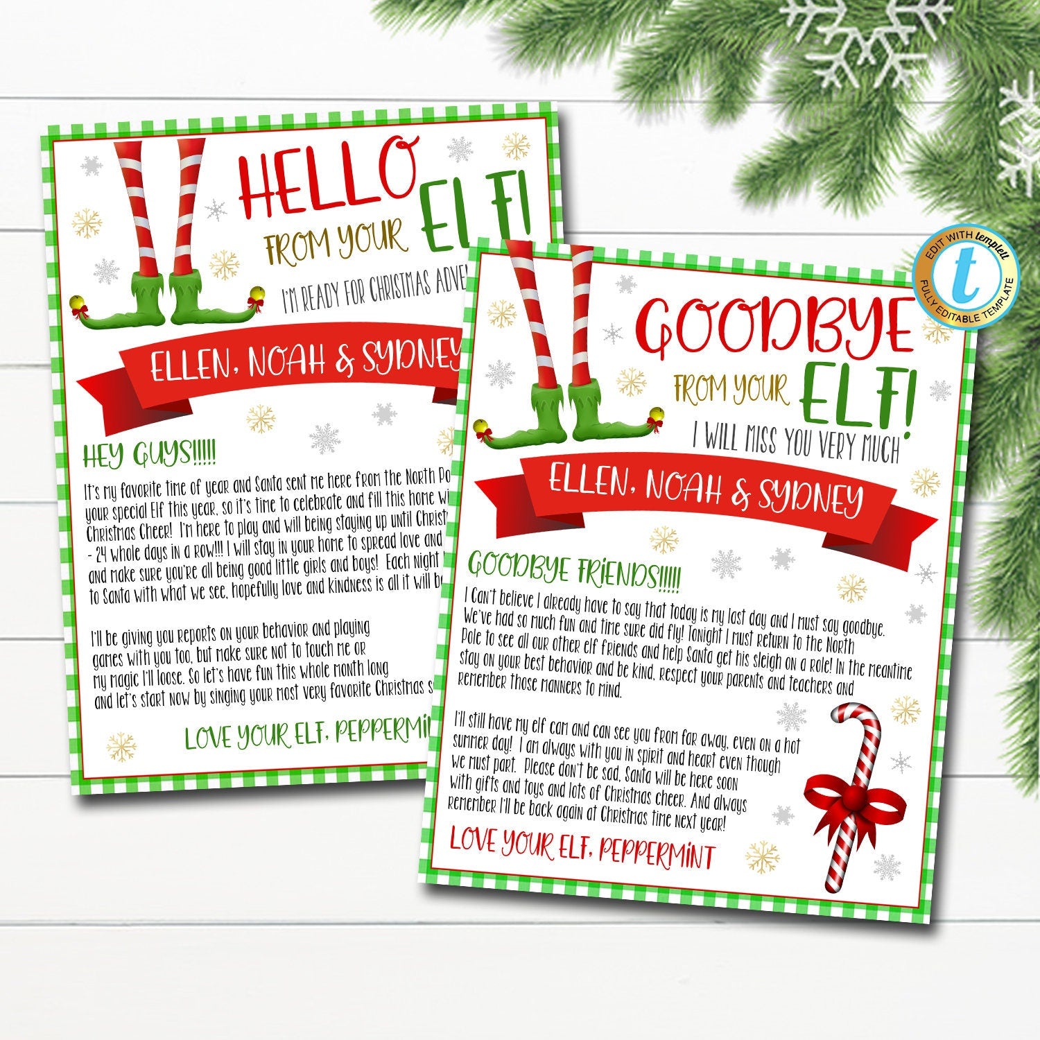Christmas Elf Letter Set | Hello & Goodbye from the Elf — TidyLady Printables christmas-elf-letter-set-hello-goodbye-from-the-elf-tidylady-printables